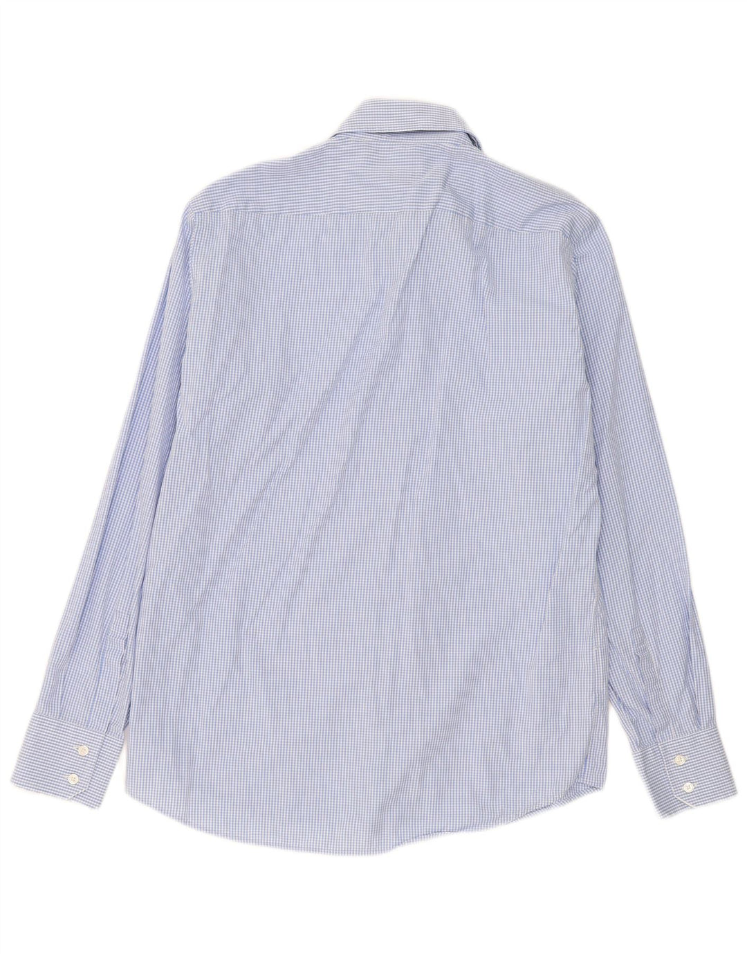 Hugo Boss Mens Shirt Size 40 15 3/4 Medium Blue Gingham