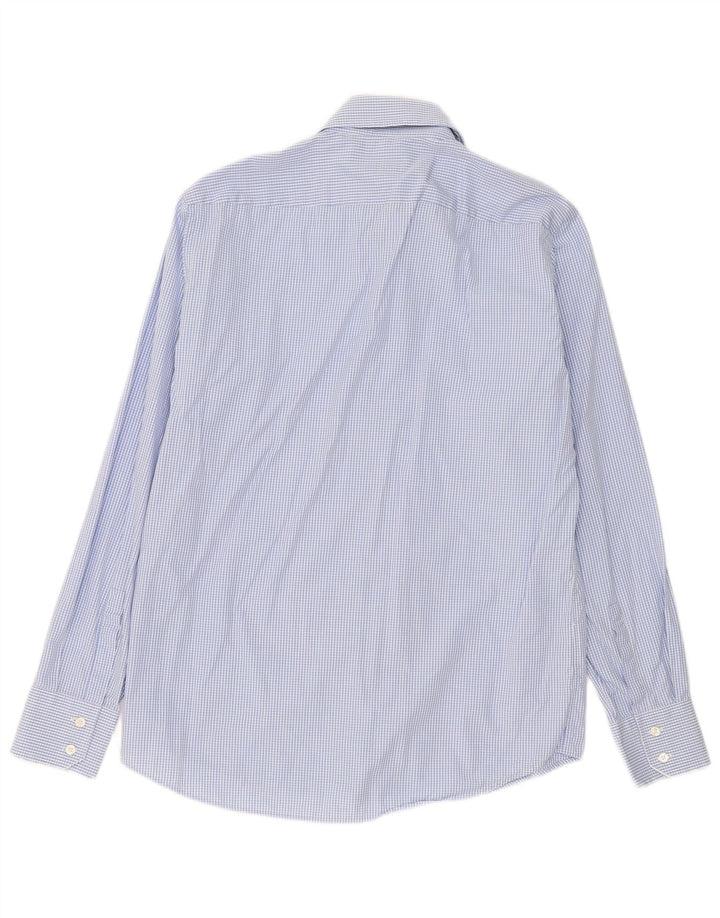 Hugo Boss Mens Shirt Size 40 15 3/4 Medium Blue Gingham