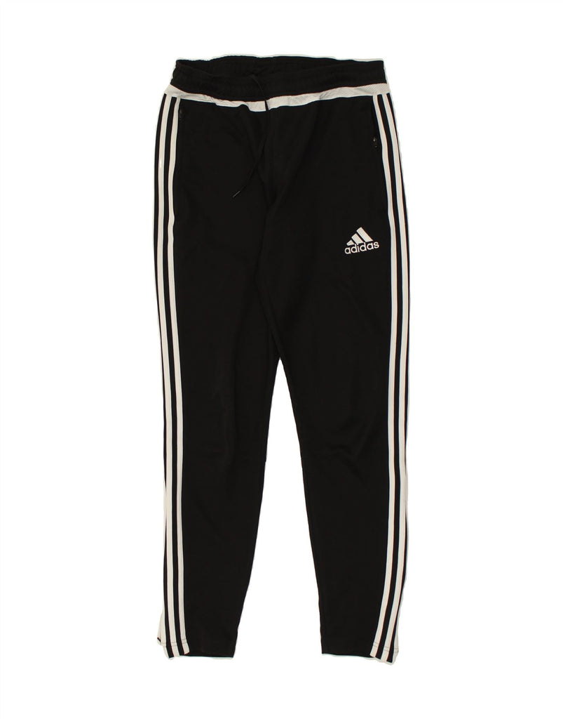 ADIDAS Womens Tracksuit Trousers UK 10 Small Black Polyester | Vintage Adidas | Thrift | Second-Hand Adidas | Used Clothing | Messina Hembry 