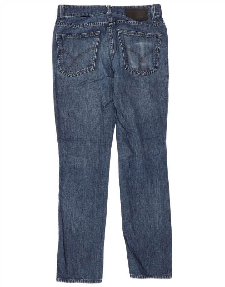 Calvin Klein Mens Slim Straight Jeans W30 L32 Blue Cotton