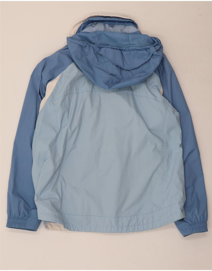 COLUMBIA Womens Oversized Hooded Rain Jacket UK 18 XL Blue Colourblock