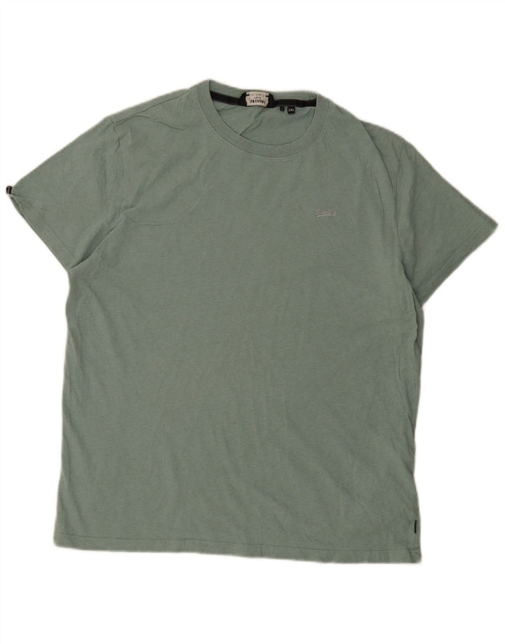 Superdry Mens T-Shirt Top 2XL Green Cotton