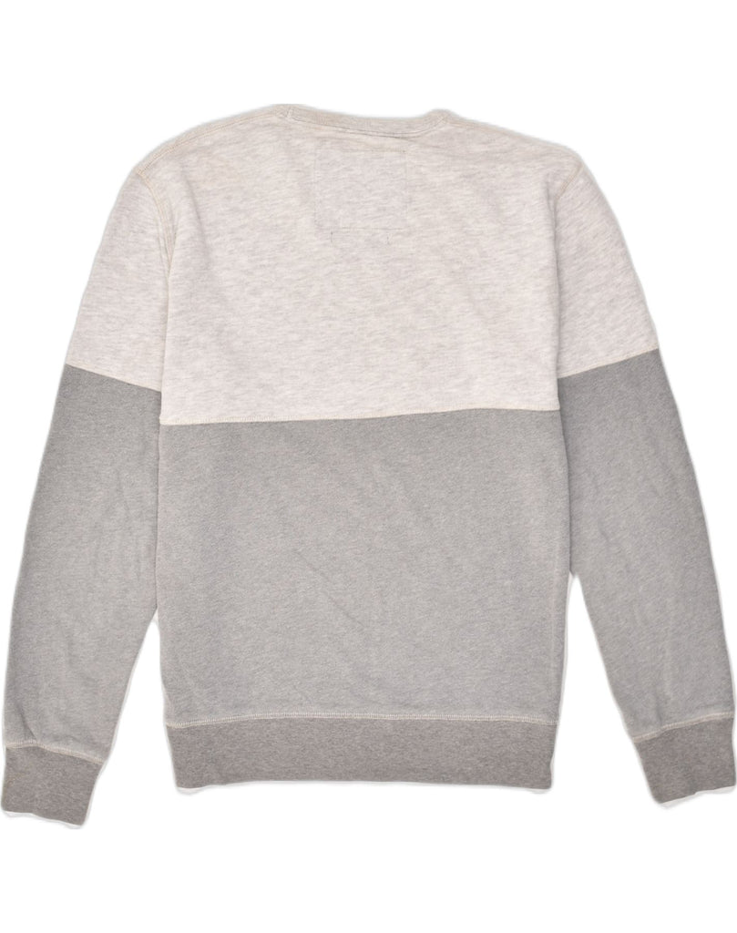 QUIKSILVER Mens Sweatshirt Jumper Small Grey Colourblock Cotton | Vintage Quiksilver | Thrift | Second-Hand Quiksilver | Used Clothing | Messina Hembry 