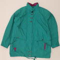 VINTAGE Womens Windbreaker Coat EU 48 2XL Turquoise Polyester Vintage Vintage and Second-Hand Vintage from Messina Hembry 