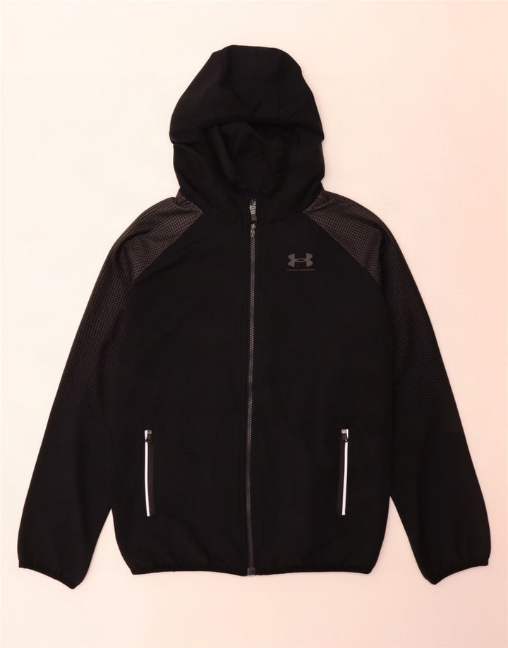 Under Armour Boys Loose Fit Tracksuit Top Jacket 10-11 Years Black