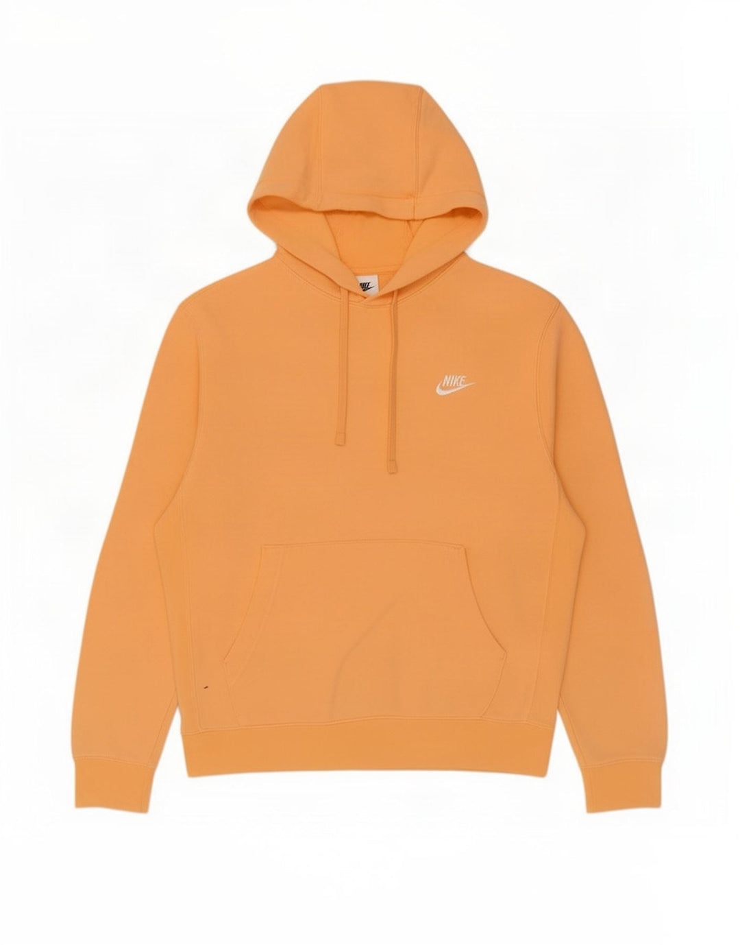 Nike Mens Hoodie Jumper Medium Orange Cotton