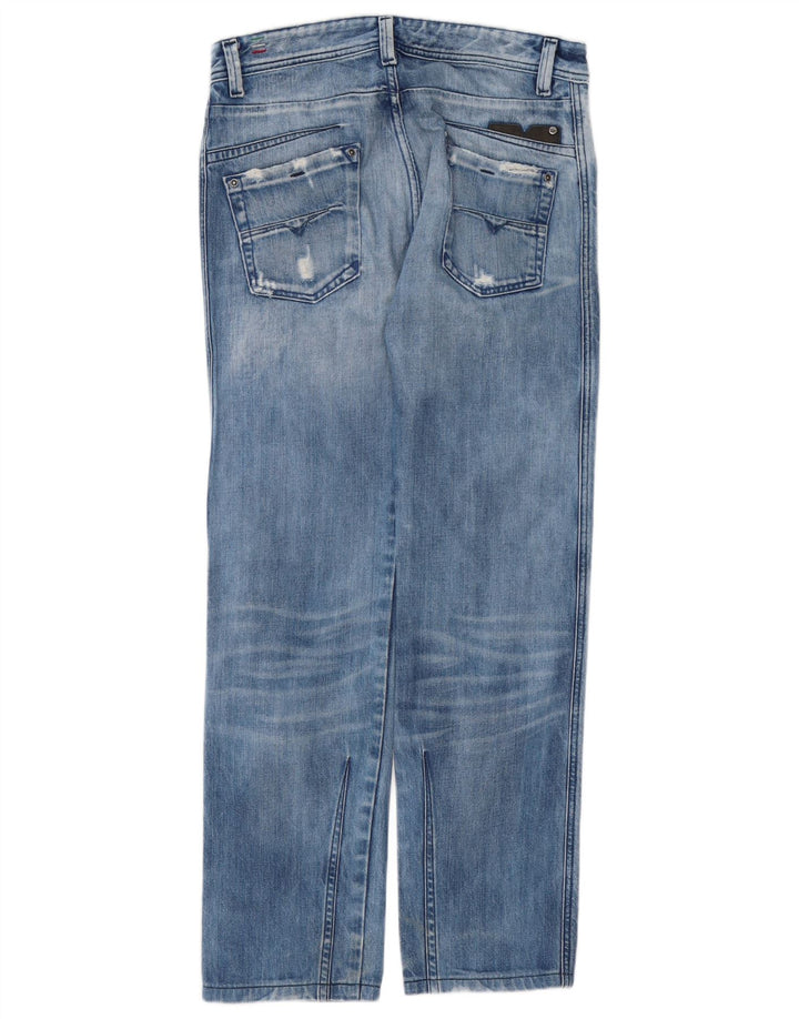 Diesel Mens Darron Distressed Straight Jeans W30 L30 Blue Cotton