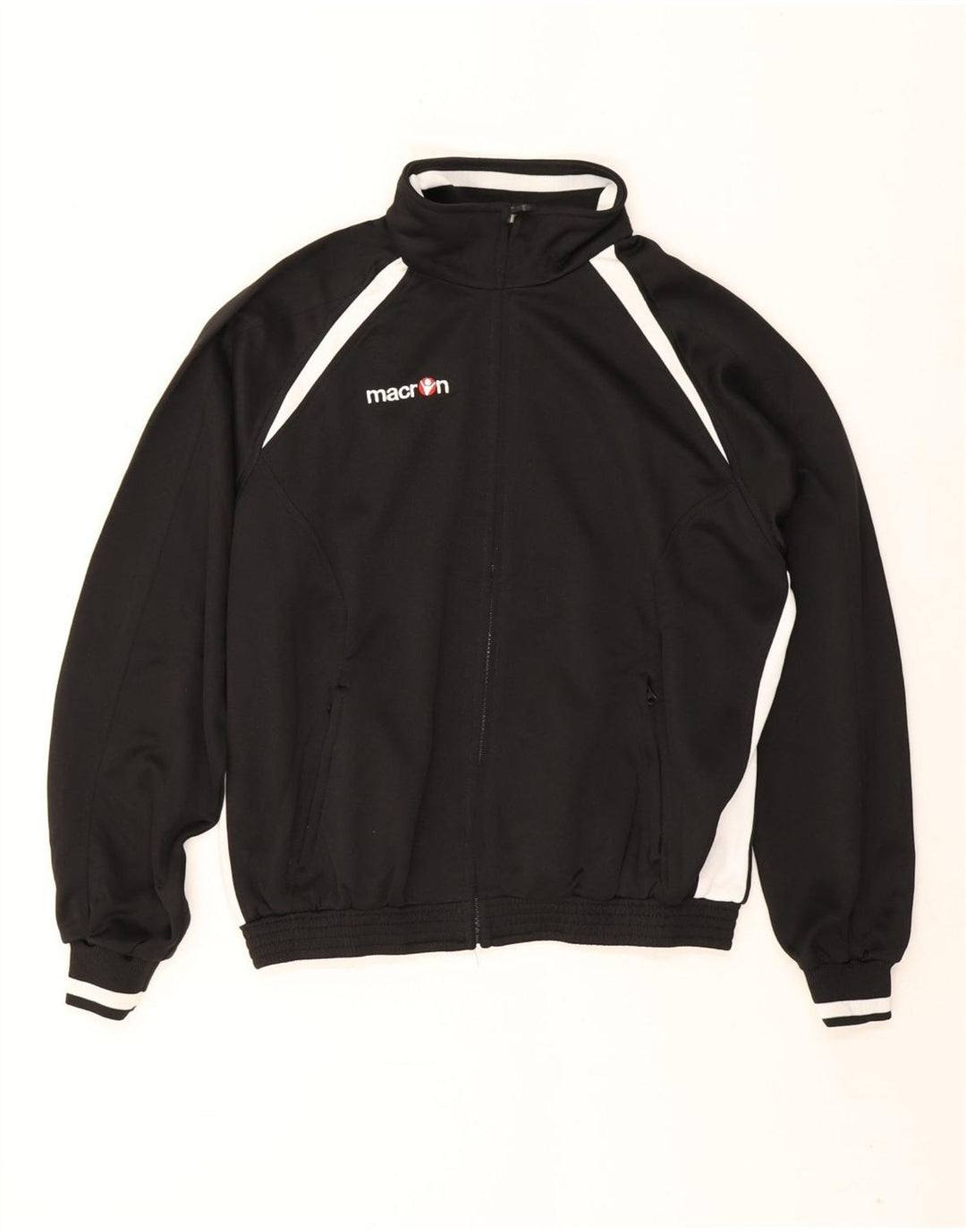 Macron Mens Loose Fit Tracksuit Top Jacket Small Black Colourblock