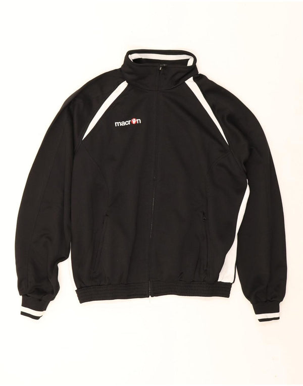 Macron Mens Loose Fit Tracksuit Top Jacket Small Black Colourblock