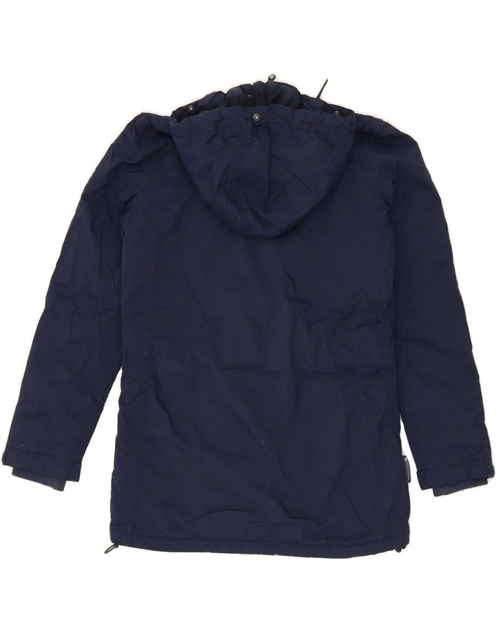 MOUNTAIN WAREHOUSE Womens Hooded Windbreaker Coat UK 10 Small Navy Blue Vintage Mountain Warehouse and Second-Hand Mountain Warehouse from Messina Hembry 