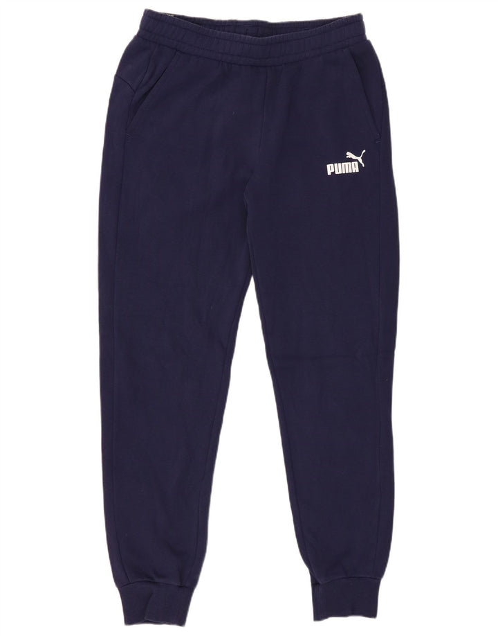PUMA Mens Tracksuit Trousers Joggers Medium  Navy Blue Cotton