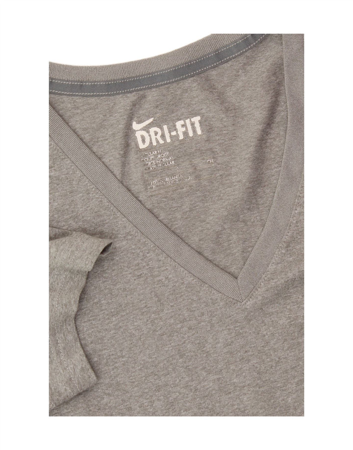 NIKE Womens Dri Fit T-Shirt Top UK 12 Medium Grey Vintage Nike and Second-Hand Nike from Messina Hembry 