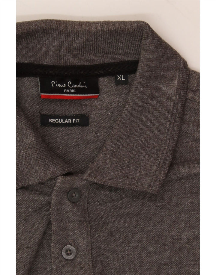 PIERRE CARDIN Mens Regular Fit Polo Shirt XL Grey Colourblock Polyester Vintage Pierre Cardin and Second-Hand Pierre Cardin from Messina Hembry 