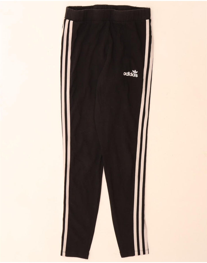 Adidas Womens Leggings UK 12 Medium  Black Cotton