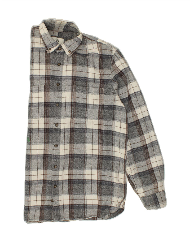 C&A Mens Flannel Shirt Medium Grey Check Cotton | Vintage C&A | Thrift | Second-Hand C&A | Used Clothing | Messina Hembry 