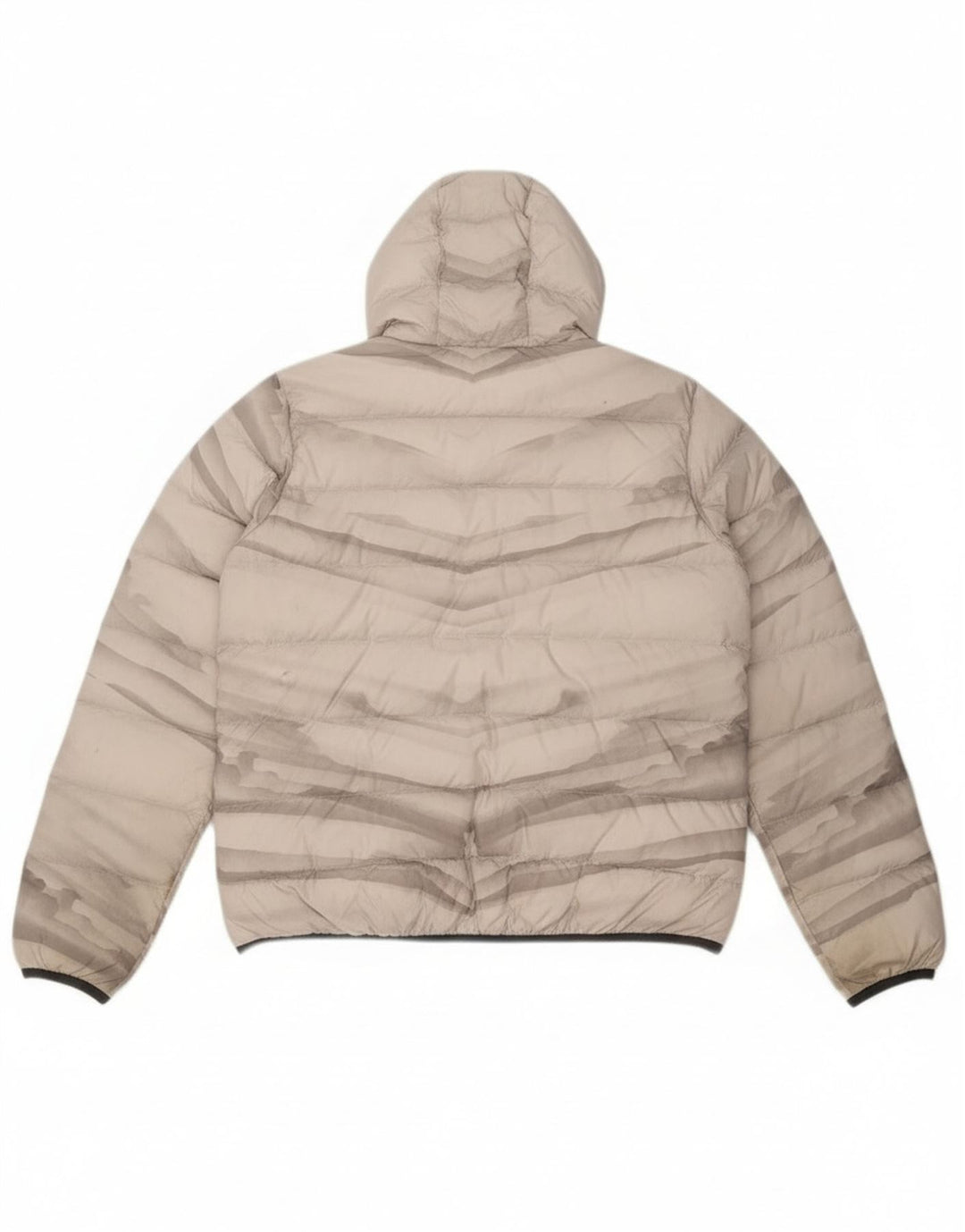 Jack Wolfskin Womens Hooded Padded Jacket UK 18 XL Grey Tie Dye Polyester