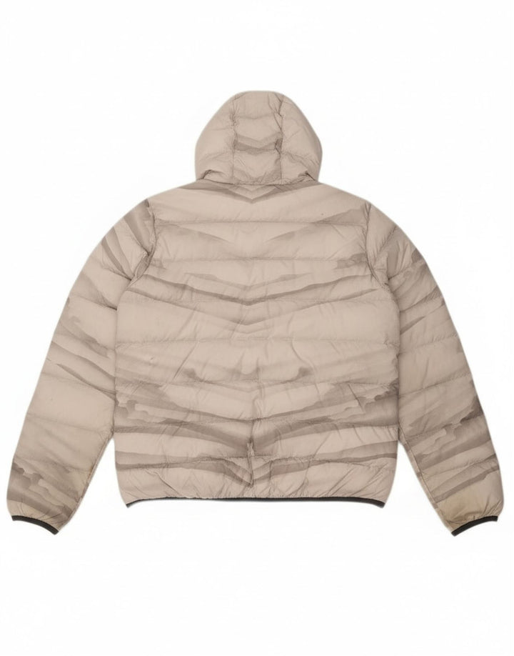 Jack Wolfskin Womens Hooded Padded Jacket UK 18 XL Grey Tie Dye Polyester