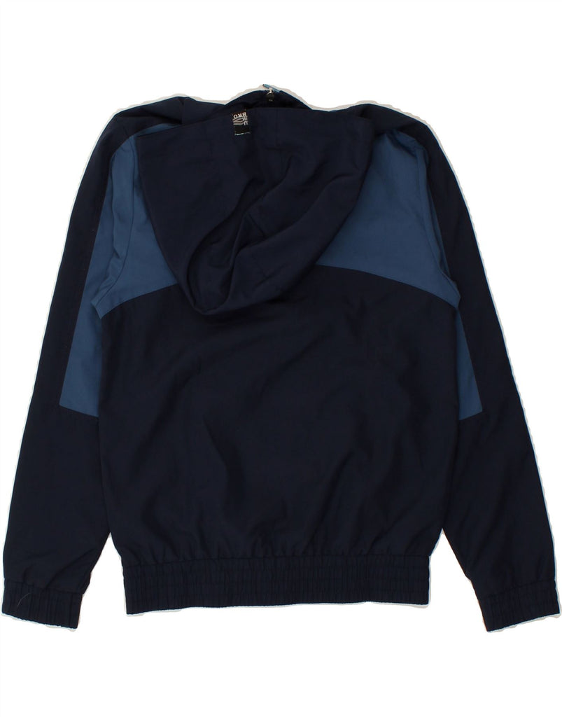 UMBRO Boys Hooded Rain Jacket 7-8 Years medium Navy Blue Colourblock | Vintage Umbro | Thrift | Second-Hand Umbro | Used Clothing | Messina Hembry 