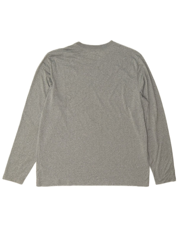 Nike Mens Dri Fit Top Long Sleeve XL Grey Flecked Polyester