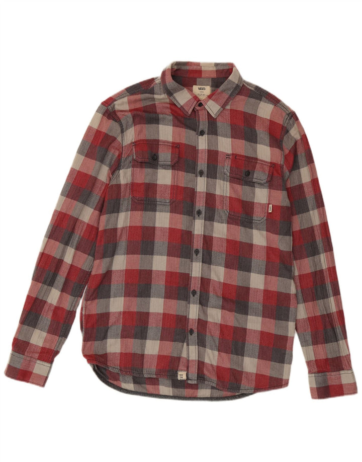 Vans Mens Flannel Shirt Large Red Check Cotton