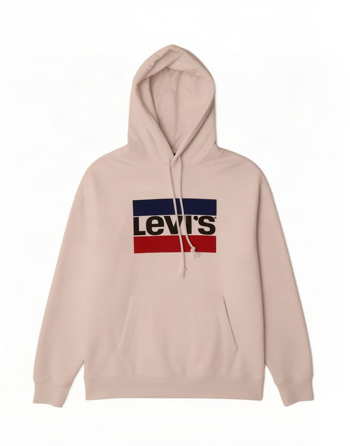 Levi's Mens Graphic Hoodie Jumper Medium White Cotton