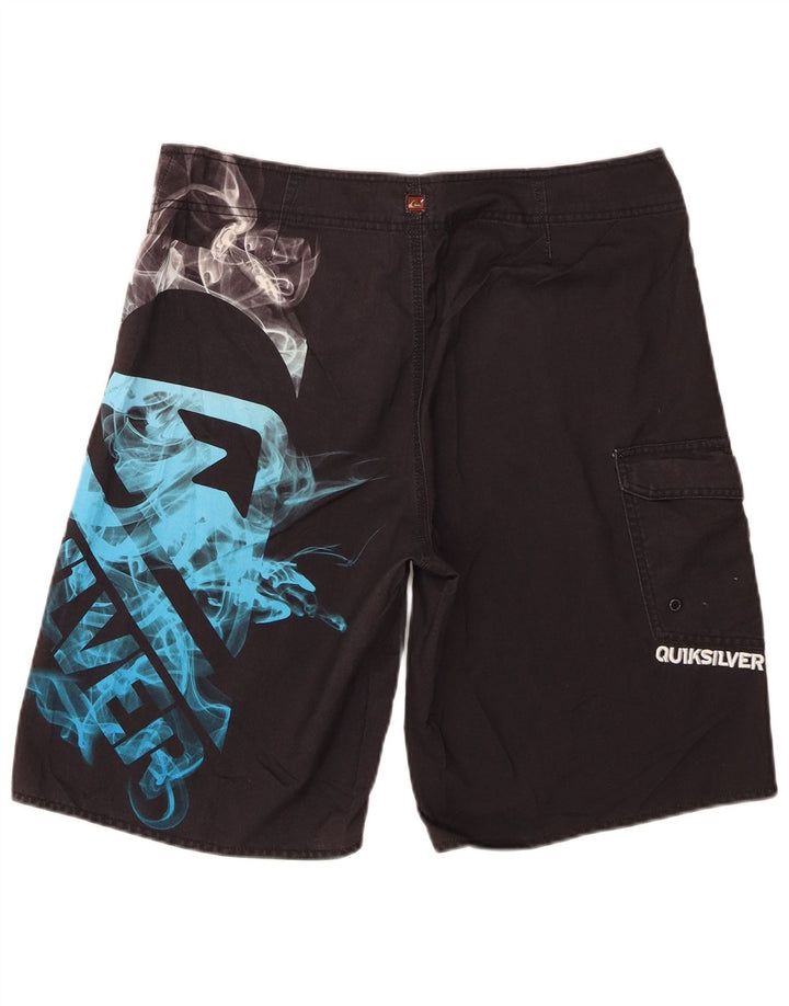 Quiksilver Mens Graphic Cargo Swimming Shorts Large Black Polyester