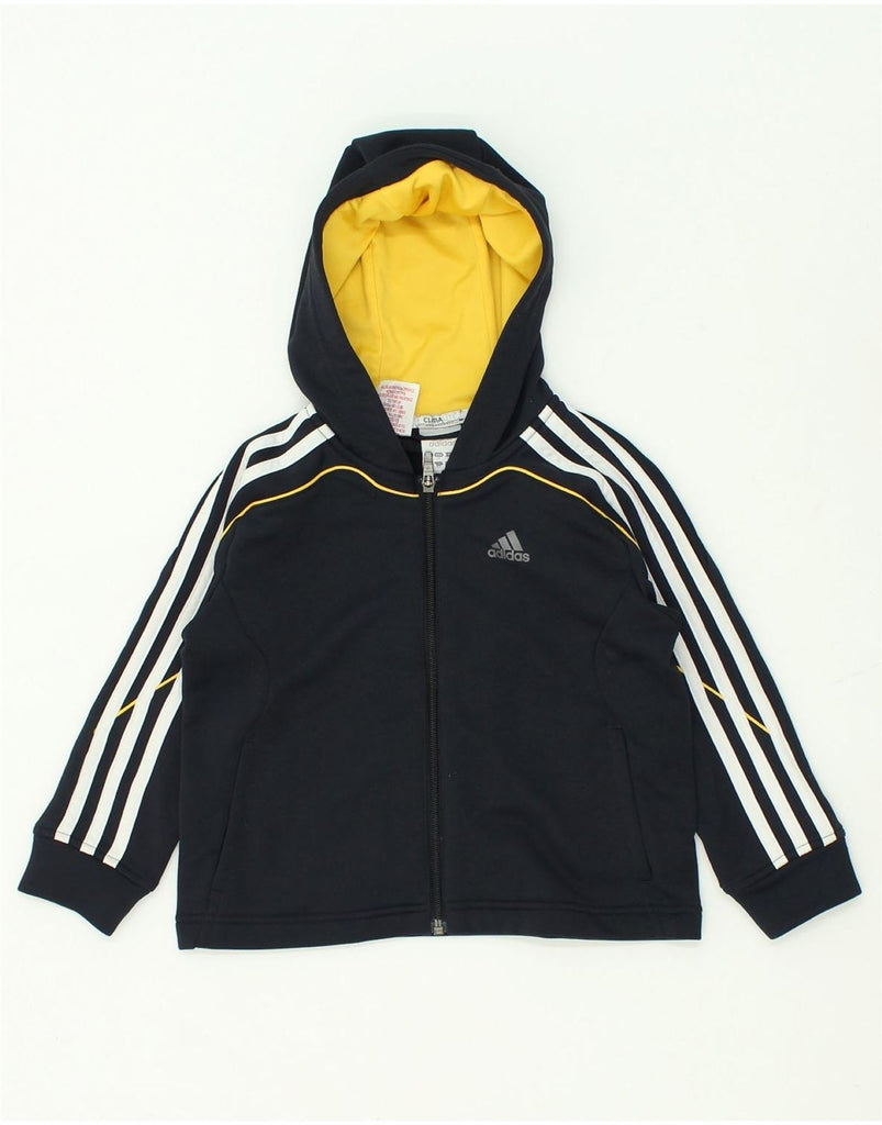 ADIDAS Boys Climalite Graphic Zip Hoodie Sweater 3-4 Years Navy Blue | Vintage Adidas | Thrift | Second-Hand Adidas | Used Clothing | Messina Hembry 