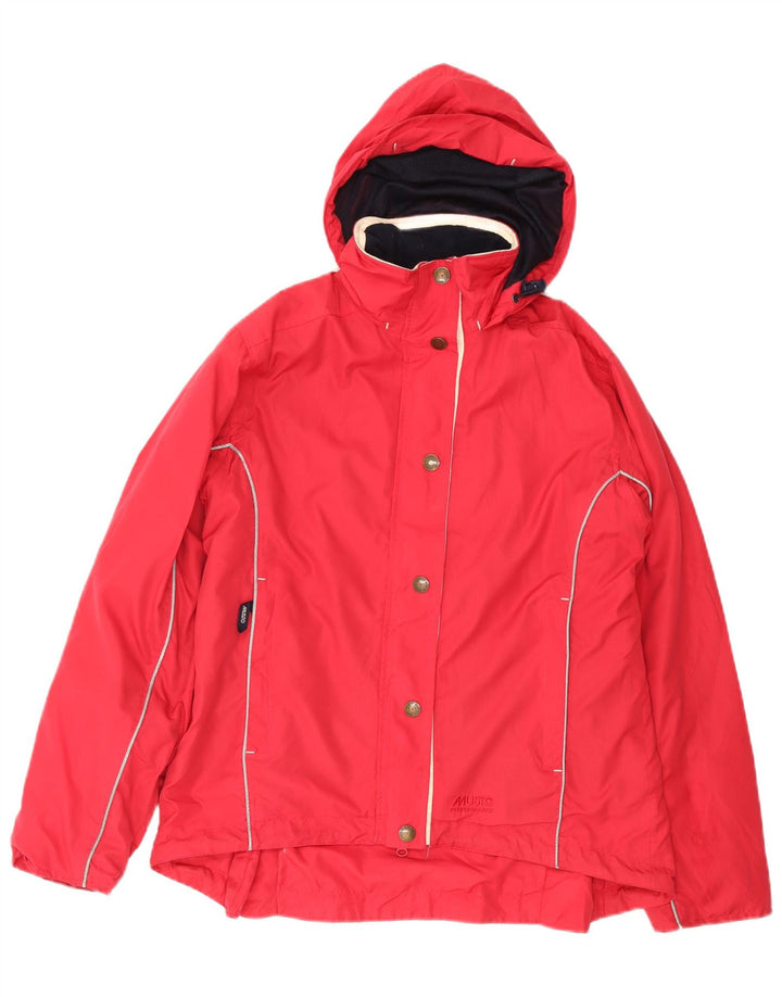 Musto Womens Oversized Hooded Windbreaker Jacket UK 10 Small  Red Polyester