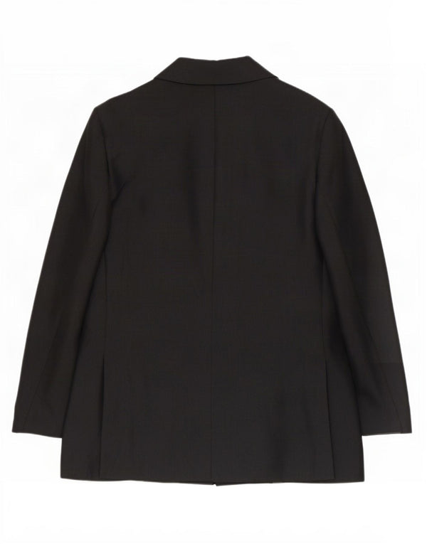 Benetton Womens 3 Button Blazer Jacket IT 42 Medium Black Viscose