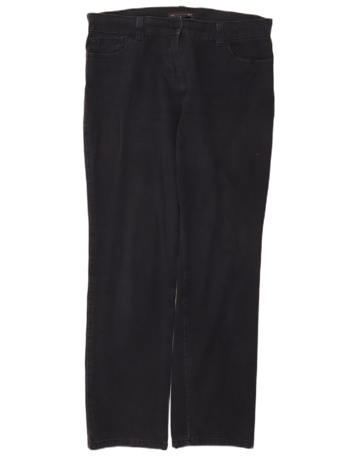 Marks & Spencer Womens Casual Trousers UK 14 Medium W34 L29 Navy Blue