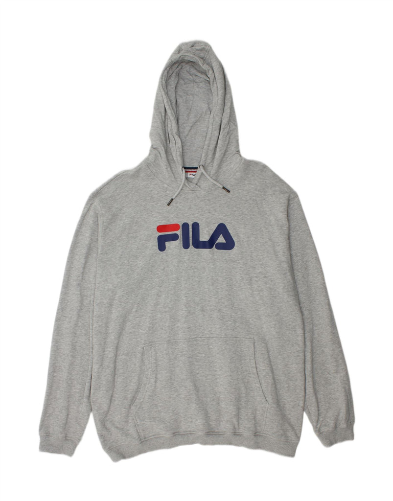FILA Mens Graphic Hoodie Jumper 5XL Grey Cotton Vintage Fila and Second-Hand Fila from Messina Hembry 