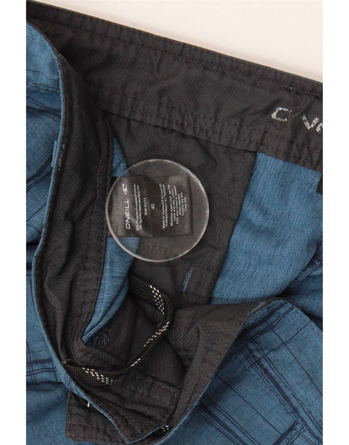 O'Neill Mens Chino Shorts W40 XL Blue Check Polyester