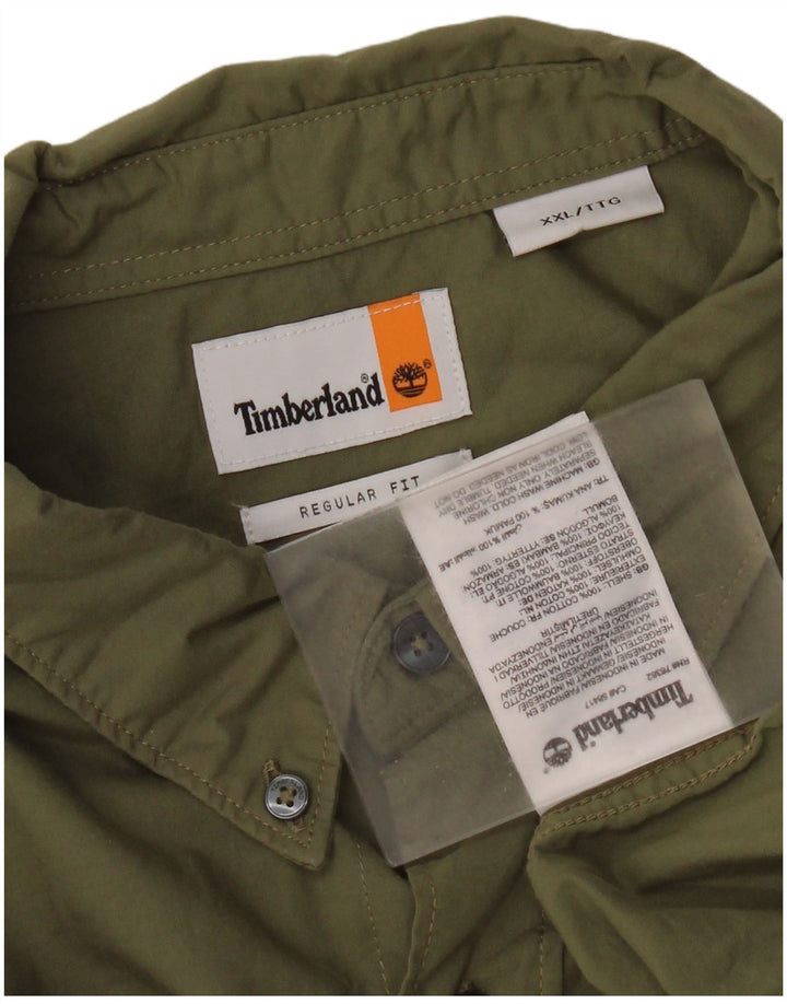 Timberland Mens Regular Fit Shirt 2XL Khaki Cotton