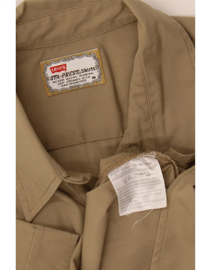 Levi's Mens Short Sleeve Shirt Medium Khaki Cotton