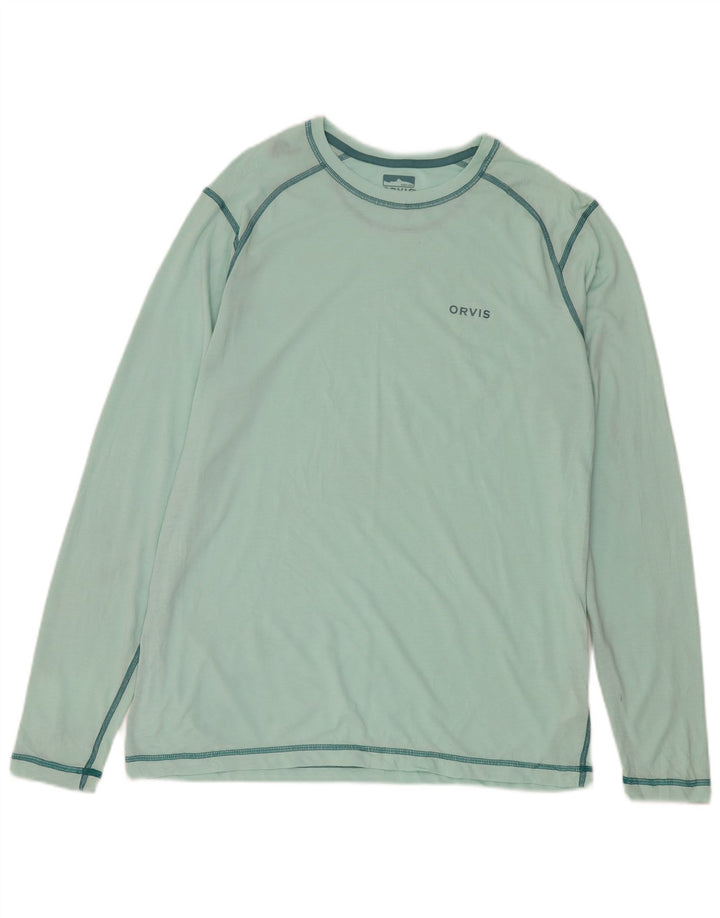 Orvis Mens Top Long Sleeve Medium Green Polyester
