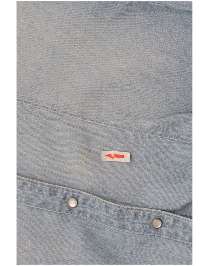 Puma Womens Denim Shirt UK 12 Medium Blue Cotton