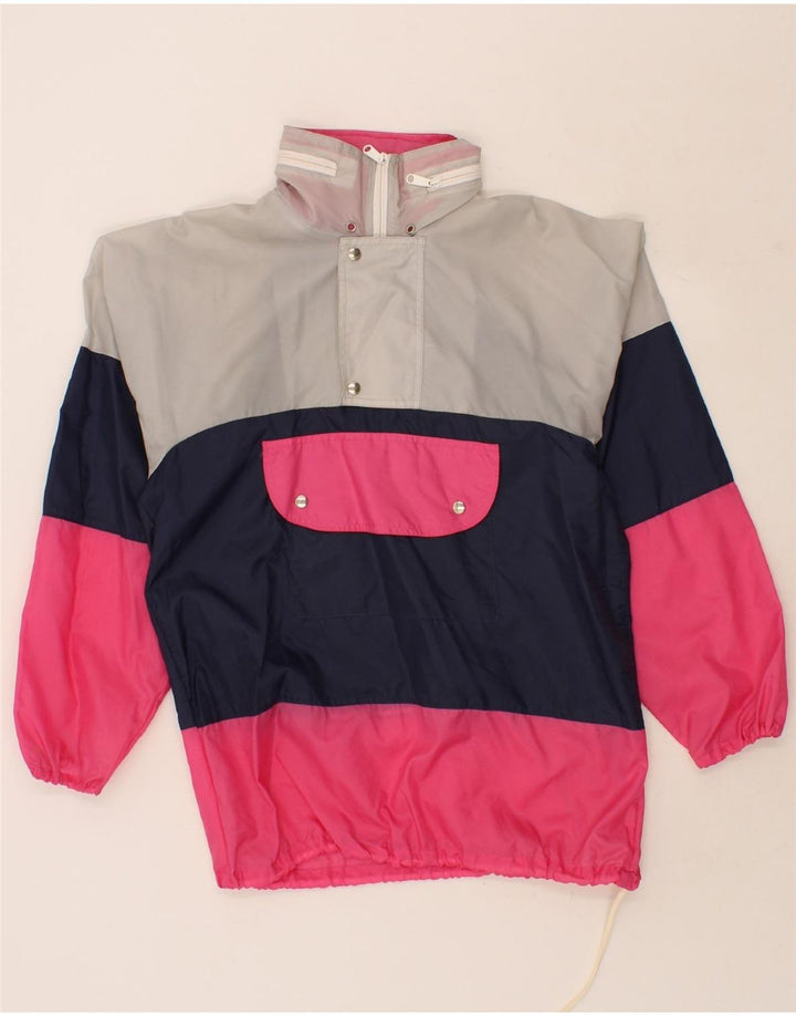 VINTAGE Womens Pullover Hooded Rain Jacket UK 10 Small Multicoloured Vintage Vintage and Second-Hand Vintage from Messina Hembry 