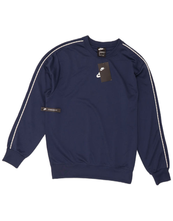 Nike Mens Graphic Standard Fit Sweatshirt Jumper Medium Navy Blue Polyester