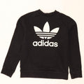 ADIDAS Womens Graphic Sweatshirt Jumper UK 12 Medium Black Cotton Vintage Adidas and Second-Hand Adidas from Messina Hembry 