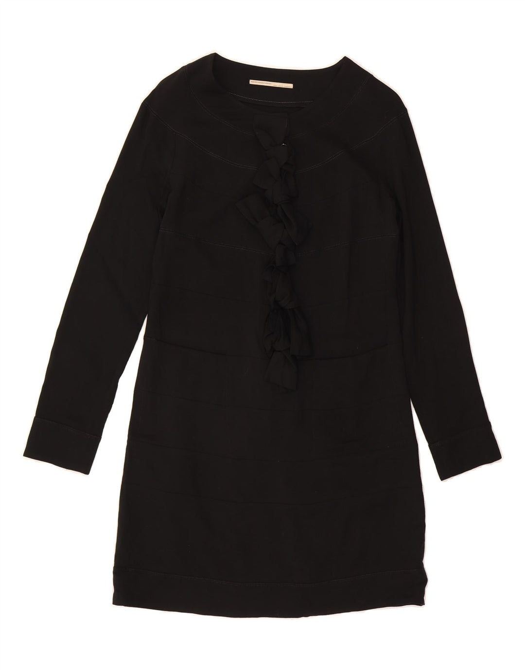 MARITHE FRANCOIS GIRBAUD Womens Ruffle Dress UK 12 Medium Black Classic Vintage Marithe Francois Girbaud and Second-Hand Marithe Francois Girbaud from Messina Hembry 