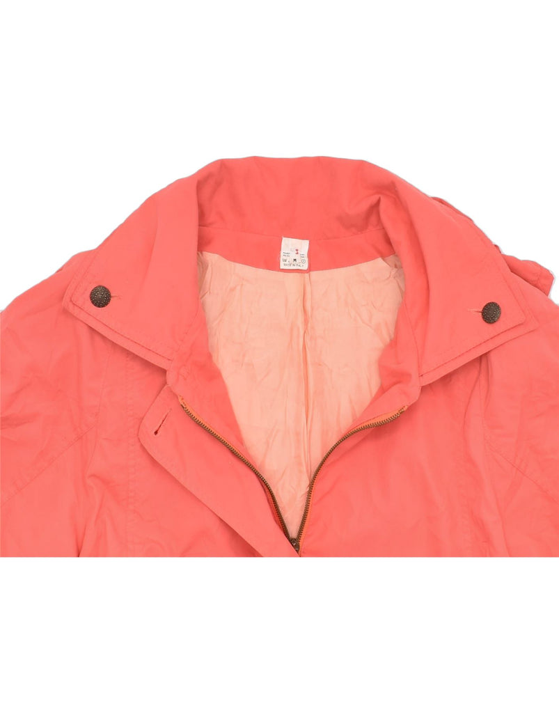 VINTAGE Womens Oversized Hooded Parka Jacket UK 12 Medium Orange Polyester | Vintage | Thrift | Second-Hand | Used Clothing | Messina Hembry 