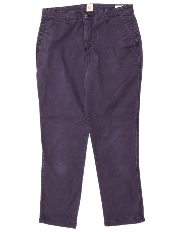 Gap Womens Girlfriend Slim Chino Trousers US 8 Medium W30 L27 Navy Blue