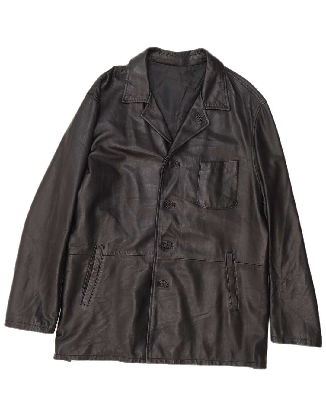 Conbipel Mens Leather Jacket IT 52 Large Black Leather