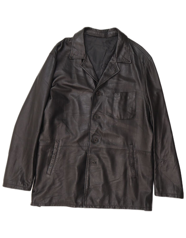Conbipel Mens Leather Jacket IT 52 Large Black Leather