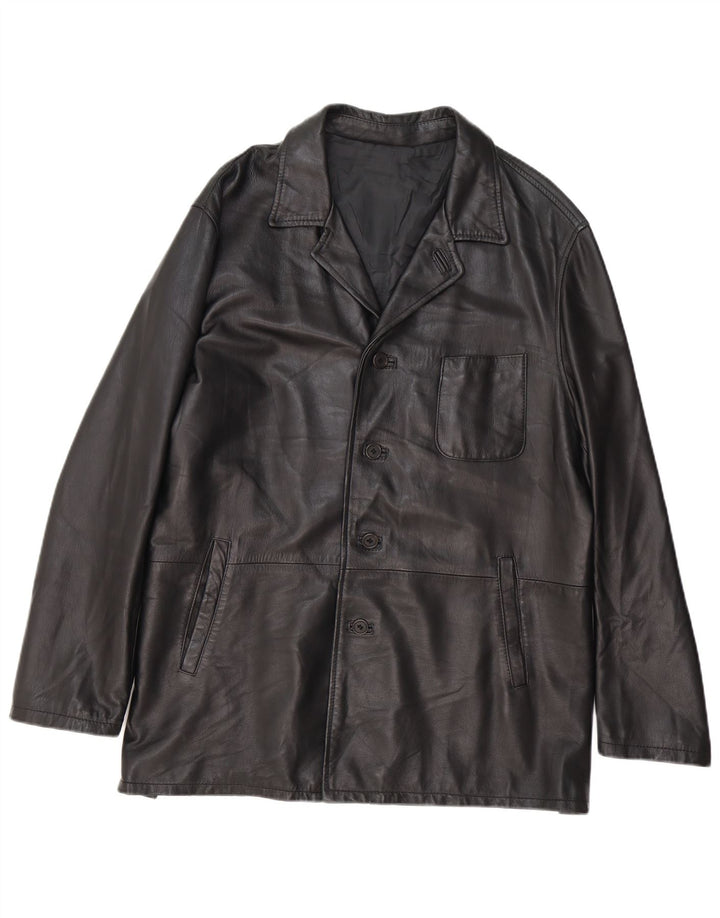 Conbipel Mens Leather Jacket IT 52 Large Black Leather