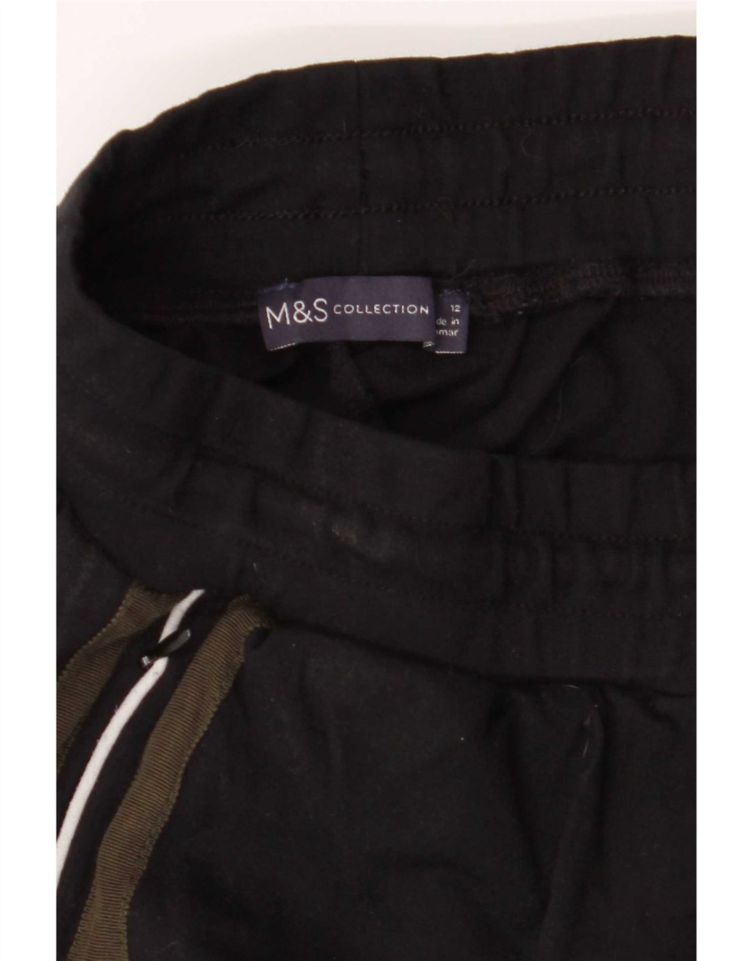 Marks & Spencer Womens Tracksuit Trousers UK 12 Medium Black Colourblock