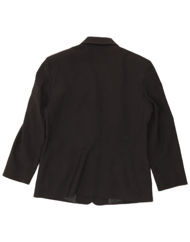 Benetton Womens 3 Button Blazer Jacket IT 46 Large Black Polyester