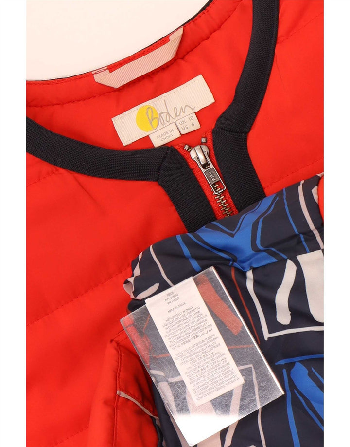 Boden Womens Oversized Padded Jacket UK 10 Small Red Colourblock Polyester