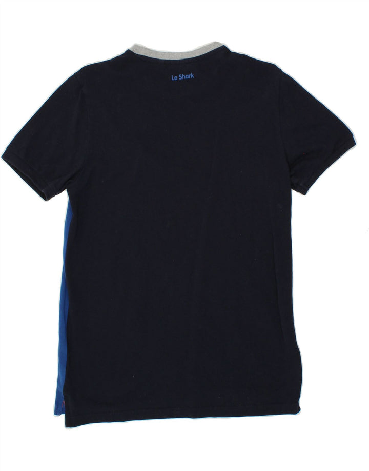 VINTAGE Mens T-Shirt Top Medium Blue Colourblock Cotton Vintage Vintage and Second-Hand Vintage from Messina Hembry 