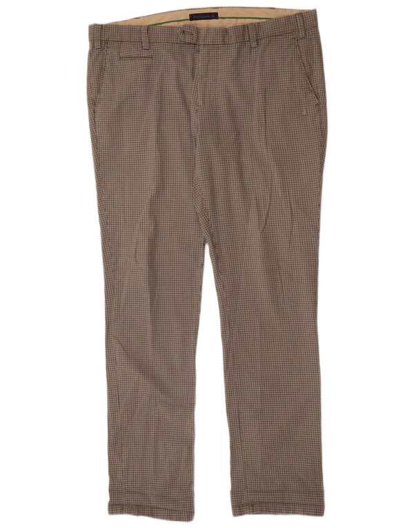Best Company Mens Slim Chino Trousers IT 56 3XL W42 L34 Brown Houndstooth